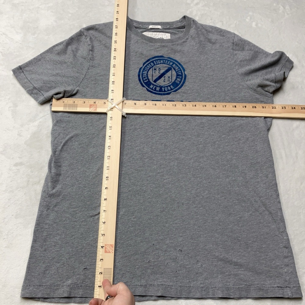 Y2K Abercrombie & Fitch Muscle T-Shirt Mens 2XL Single Stitch Raised Velvet Logo - Picture 6 of 7